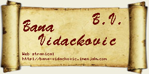 Bana Vidačković vizit kartica